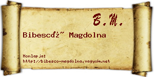 Bibescó Magdolna névjegykártya